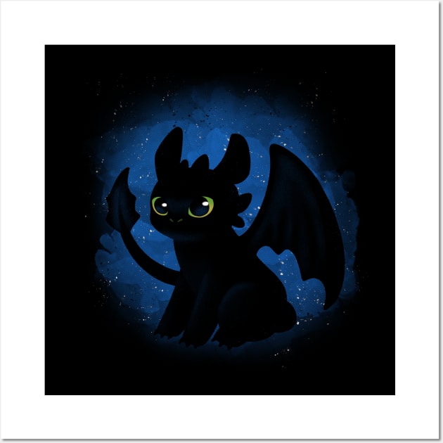 Night Fury Toothless Dragon Wall Art by Digital Magician